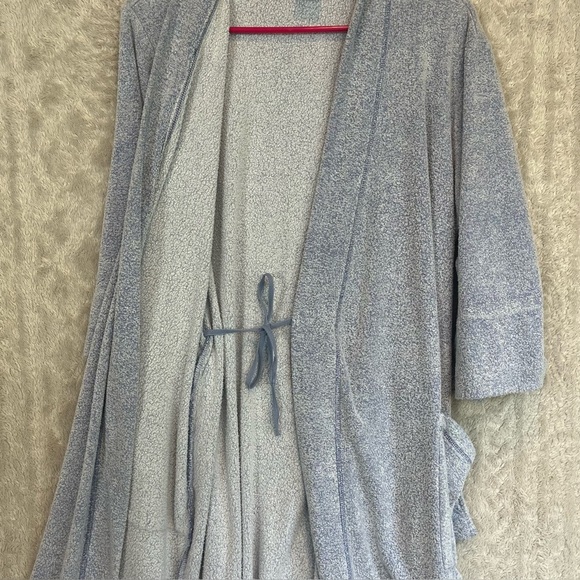Natori Robe Pockets Mid Length Sz M Brushed Terry Front Pockets Inner Tie Belted - Picture 4 of 16
